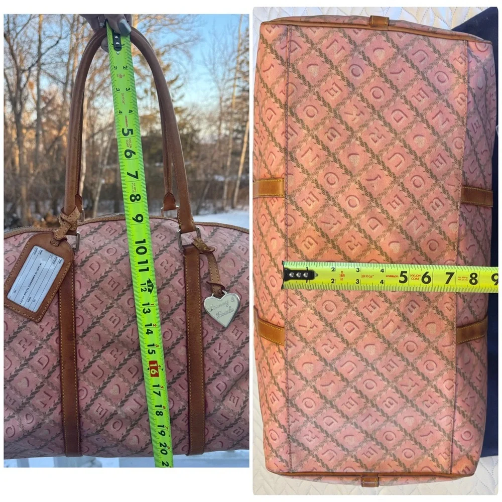 Vintage Dooney & Bourke Bubble Gum Pink Monogram Carry On Travel Bag Y2K - Picture 15 of 16
